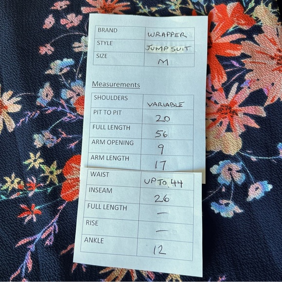 Wrapper Jumpsuit Floral Wide Leg Size M - Picture 8 of 8